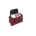 travelite 2-wiel trolley reistas mt. L met expansievouw, bagage serie Basics: zachte bagage reistas met wielen met extra volume, 096276, wijnrood/oranje, reistas met wieltjes