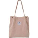 Koord Tas Womens Grote Corduroy Tote Bag Vrouwen Schouder Handtassen voor School Winkelen Werk College Casual, A-beige, 40*35*11 H*W*D