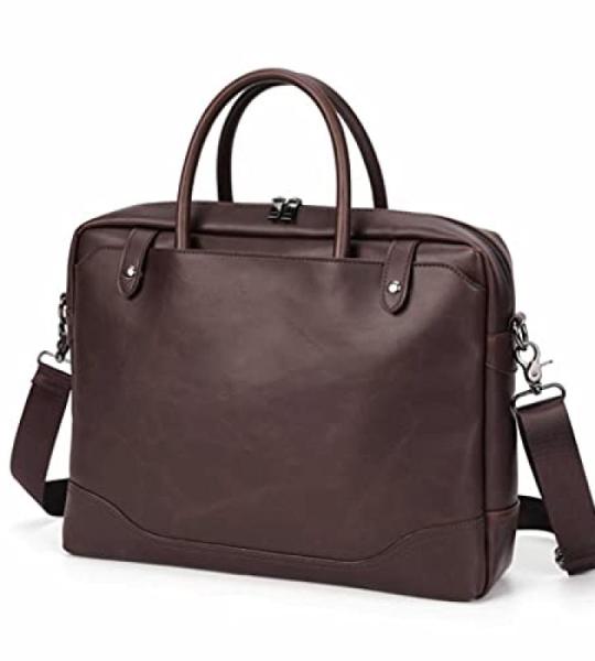 YANYUESHOP Herren-Lederhandtaschen Lässige Leder-Laptoptaschen Herren Business Travel Messenger Bags Herren Umhängetasche Umhängetasche (Color : Brown, Size : 38x30cm)