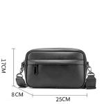 QZH Heren schoudertas casual leer heren schoudertas vintage heren kleine tas rits schouder handtassen koppeling (zwart, 25x17cm)