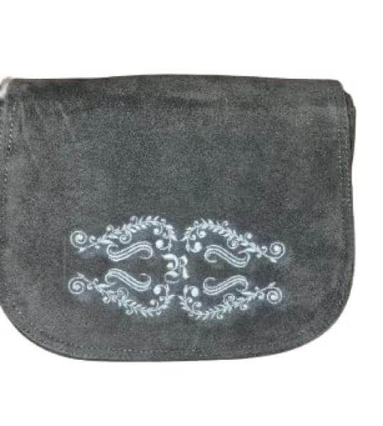 Traditionele leren schoudertas voor dames, schoudertas, 24 cm x 18 cm, rundleer, met ritssluiting en binnenzak, kleuren: beigeolijf, groen, camel, zwart, bruin