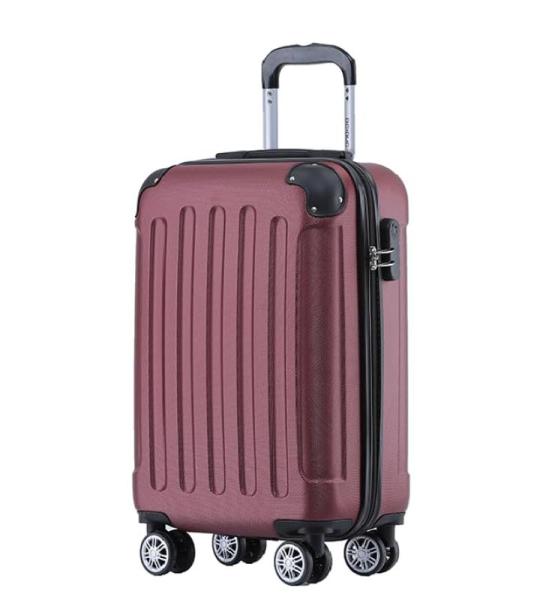 BEIBYE Harde koffer, trolleykoffer, rolkoffer, reiskoffer, handbagage, 4 wielen, M/L/XL, wijnrood