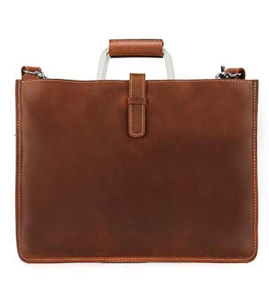 CHDWEY Umhängetaschen für Herren Mann Tasche Querschnitt Retro Tasche Leder Aktentasche Erste Schicht aus Leder Herrenhandtasche(Light Brown)