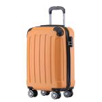 BEIBYE Koffer met harde schaal, trolley, rolkoffer, reiskoffer, veiligheid, cijferslot, dubbele wielen, ABS-materiaal, handbagage, 4 wielen, M-L-XL-set, Oranje., hardshell trolley