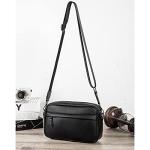 QZH Heren schoudertas casual leer heren schoudertas vintage heren kleine tas rits schouder handtassen koppeling (zwart, 25x17cm)