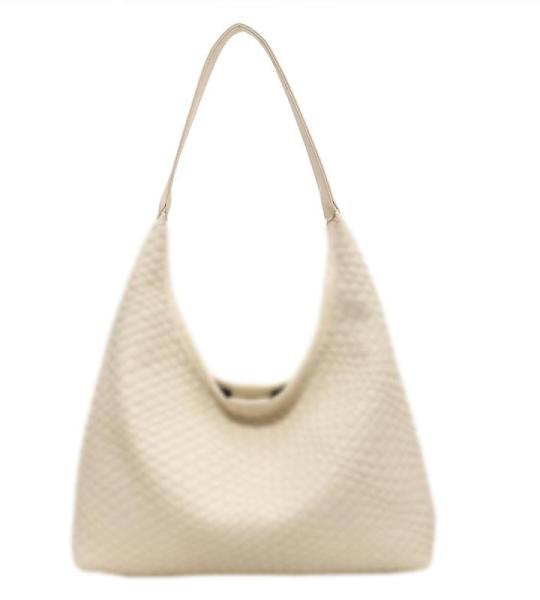 GSenhui Gevlochten tas, shopper, PU buideltas, schoudertas, geweven handtas, boodschappentas, draagtas voor school, dagelijks gebruik, zwart