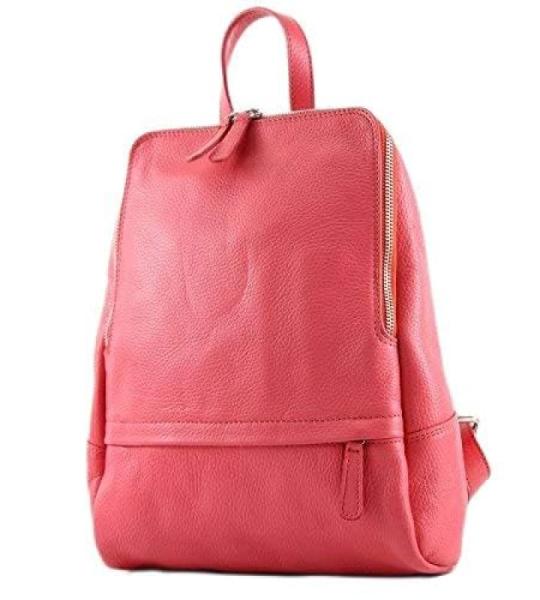 Modamoda.de T138 Italiaanse damesrugzak van leer, Bubble rubber., Medium
