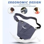 Gipfelfreund Anti-diefstal tas, diefstalbestendige schoudertas voor dames en heren, diefstalbestendige tas voor heren en dames, voor reizen, sport en werk, blauw, Rechte Schulter