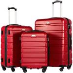 COOLIFE Harde koffer trolley rolkoffer reiskoffer ardschaal Boardcase handbagage met TSA-slot en 4 wielen, spinel rood, Premium koffer