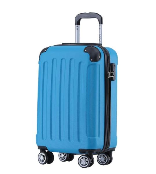 BEIBYE Koffer met harde schaal, trolley, rolkoffer, reiskoffer, veiligheid, cijferslot, dubbele wielen, ABS-materiaal, handbagage, 4 wielen, M-L-XL-set, turquoise, hardshell trolle