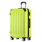BEIBYE Koffer met harde schaal, trolley, rolkoffer, reiskoffer, veiligheid, cijferslot, dubbele wielen, ABS-materiaal, handbagage, 4 wielen, M-L-XL-set, groen
