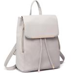 Rugzak Vrouwen Kleine Waterdichte Rugzak Stad Rugzak Rugzak Vrouwen Moderne Rugzak Vrouwen PU Leer Voor Reizen Werk School, Lichtgrijs, Eén maat, Casual