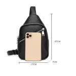 Borstzak, sling bag, PU-leer, schoudertas, crossbody bag, schoudertas, wandelsport, casual reisdagrugzak, sporttas voor heren, dames, meisjes en jongens, zwart