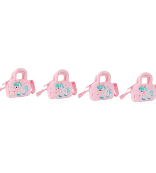 VALICLUD Eenhoorn-schoudertas, 4 stuks, kinderverjaardag, pluche eenhoorn-schoudertas, portemonnee, handtas voor kleine meisjes, verjaardagscadeau voor kinderen, cartoon-eenhoorn-p