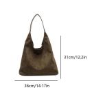 Tote Bag Suède handtas voor dames, grote shopper, tas, universiteit, hobotas, grote schoudertas, slouchy bag, buideltas, shopper, groen