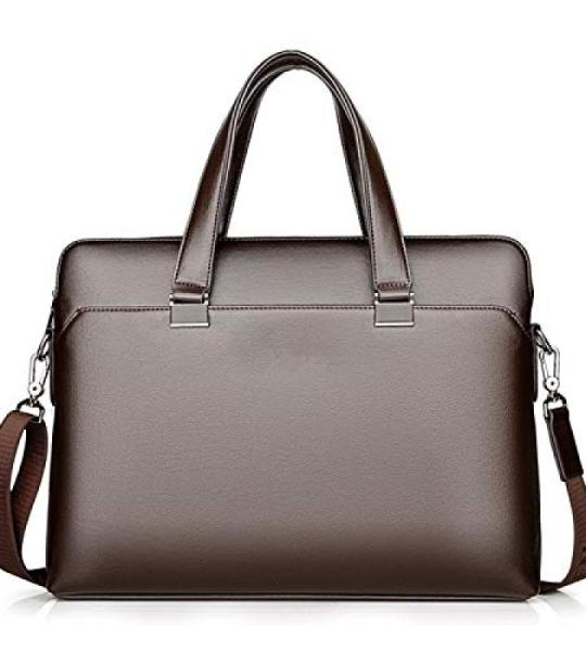 CHDWEY Umhängetaschen für Herren Herren 14-Zoll-Laptop-Tasche Aktentasche Geschäftsleute Handtasche Schultertasche Messenger Bag(915Brown)