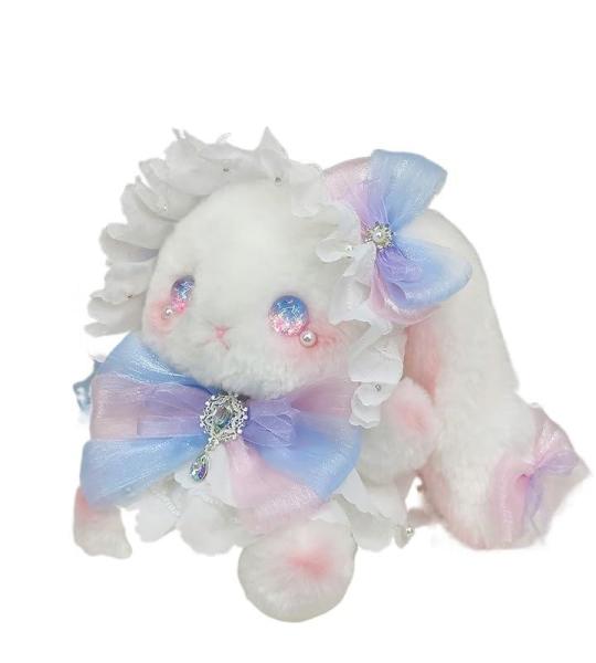 MUMAMCY Umhängetasche, Cartoon Plüsch Kaninchen Mädchen Brieftaschen, Ostern Geschenk Eine Schulter Lolita Kaninchen Frauen Kinder Tasche, Schöne Flauschige Geldbörse, blau