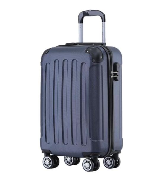 BEIBYE Koffer met harde schaal, trolley, rolkoffer, reiskoffer, veiligheid, cijferslot, dubbele wielen, ABS-materiaal, handbagage, 4 wielen, M-L-XL-set, donkerblauw, hardshell trol