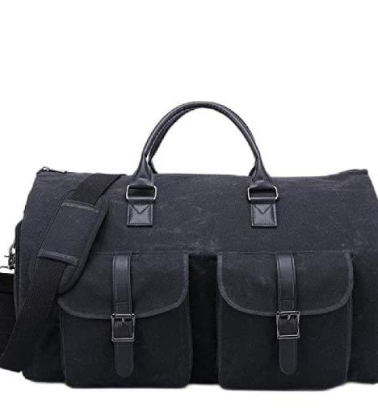 CHDWEY Umhängetaschen für Herren Handtasche Canvas Tasche Multifunktionale Große Kapazität Gepäcktasche(Black)