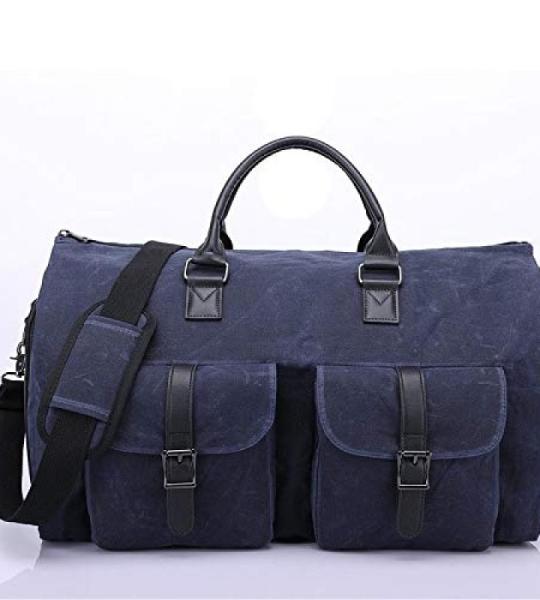 CHDWEY Umhängetaschen für Herren Handtasche Canvas Tasche Multifunktionale Große Kapazität Gepäcktasche(Blue)
