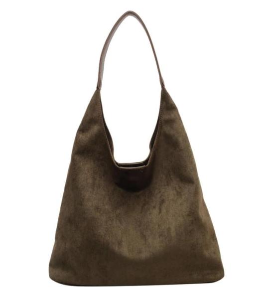 Tote Bag Suède handtas voor dames, grote shopper, tas, universiteit, hobotas, grote schoudertas, slouchy bag, buideltas, shopper, groen