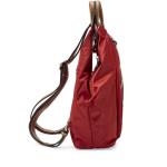 Dames rugzak Sonja van nylon medium | breedte 9 cm hoogte 32 cm lengte 29 cm met ritssluiting | dagelijks gebruik uitgaan |, rood
