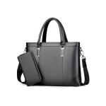 CHDWEY Umhängetaschen für Herren Canvas Leder Messenger Bag, Herren Aktentasche für Reisebürogeschäft, passend für 14 Zoll Laptop (Schwarz, Blau) Geeignet für Arbeit/Schule/