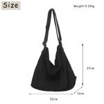 Schoudertas voor dames, grote shopper, tote bag, schoudertas, casual crossbody tas met verstelbare schouderriem, voor school, kantoor, werk, reizen, uitstapjes, winkelen, zwart