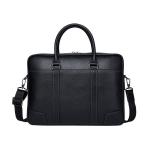 FUNSEED Handtasche aus echtem Leder, Laptoptasche für Herren, große Kapazität, lässige Aktentasche, Schultertasche für geschäftliche Arbeit, Schwarz, Large