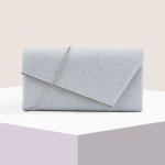 Dames clutch kettingtas elegante enveloptas tas avondtas crossbody kleine handtas voor bruiloft party banket feestdagen bruidstas, zilver