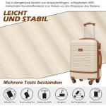 COOLIFE Koffer trolley koffer reiskoffer van ABS hard shell trolley 4 wielen TSA-slot de koffer bevat 1 reistas en 1 toilettas, donkergroen/bruin, koffer