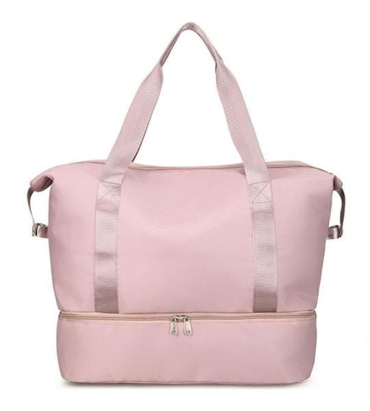 CHDWEY Umhängetaschen für Herren Sport Gym Fitness Trockene nasse Trennung Yoga Bag Reise Handtaschen for Schuhe Frauen Die Schulter SAC de Sport Gepäck Duffle(Pink)