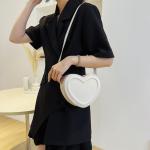 Damesmode tas, vrouwelijke harttas, draagtas, PU-leer, handtas, schoudertas, wit #B