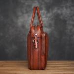 AMZOPDGS Vintage echt lederen tas aktetas heren schoudertas man handtas bruin rood casual 15,6 inch laptoptas (kleur: A, maat: één maat) (A één maat)