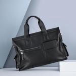 FUNSEED Echte Leder-Handtasche für Herren, Rindsleder, Laptoptasche, wasserdicht, große Kapazität, Business-Aktentaschen