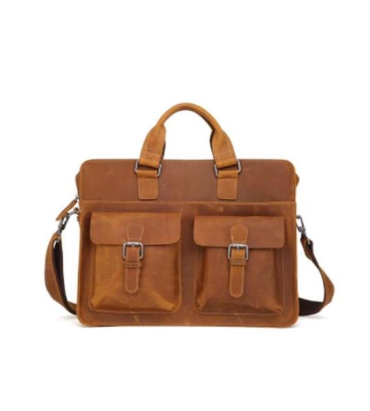 NGYYIO Umhängetaschen für Herren Vintage Herrenkuh Echtes Leder Aktentasche Crazy Horse Leder Messenger Bag Männliche Laptoptasche Männer Geschäfts-Reisetasche(D)