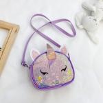 Eenhoorn Crossbody Tas Eenhoorn Pailletten Crossbody Portemonnee Kleine Meisjes Schoudertas, Paars