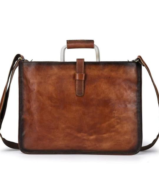 Zakelijke heren aktetas heren tas retro diagonaal tas handtas casual schoudertas (A 37 x 28 cm)