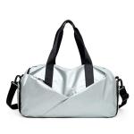 CHDWEY Umhängetaschen für Herren Glänzende Yoga-Matt-Tasche Fitness-Gymnastasche Trockene nasse Handtaschen for Frauen Schuhe Reise-Training Rosa Yoga-Matt-Tasche(Silver)