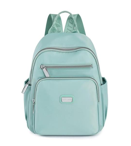 YANAIER Kleine rugzak voor dames en meisjes, nylon, waterdicht, casual dagrugzak, schooltas, anti-diefstal, lichtgroen, Rugzak