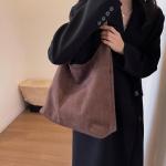 Generisch Suède schoudertas voor dames, retro lederen schoudertas, effen, trendy werktas met haspensluiting, vintage draagtas