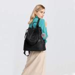 Rugzak Mode Schoudertas Casual voor Dames Nylon School (Zwart)