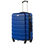 COOLIFE Harde koffer trolley rolkoffer reiskoffer ardschaal Boardcase handbagage met TSA-slot en 4 wielen, Zuiver blauw, Premium koffer