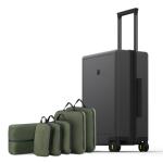 LEVEL8 Handkoffer, lichtgewicht van 100% polycarbonaat, harde koffers, trolleys, trolley case Elegance Micro-Diamond Textured design, 8 spinners, donkergrijs