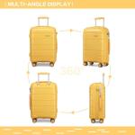 KONO Leichter Polypropylen Zwillingsrollen Koffer Trolley Reisekoffer mit TSA Schloß und YKK Reißverlüsse (Gelb, M (55cm - 38L))