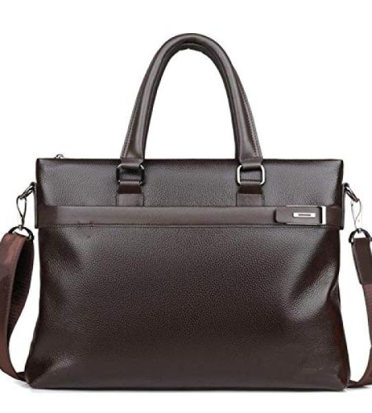 CHDWEY Umhängetaschen für Herren Herren 14-Zoll-Laptop-Tasche Aktentasche Geschäftsleute Handtasche Schultertasche Messenger Bag(Bruin)