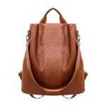 Anti-diefstal vintage lederen rugzak vrouwen schouder tas dames hoge capaciteit reisrugzak school tassen voor meisjes, bruin