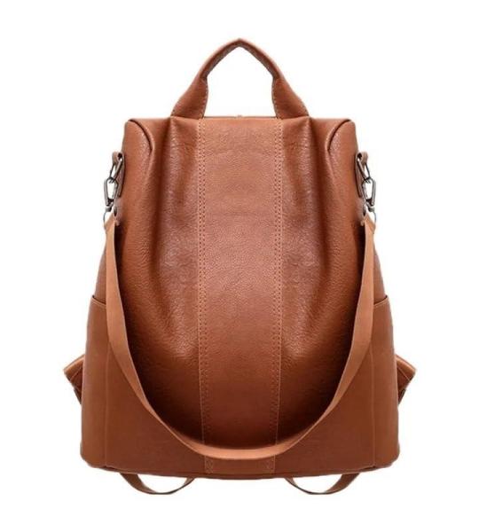 Anti-diefstal vintage lederen rugzak vrouwen schouder tas dames hoge capaciteit reisrugzak school tassen voor meisjes, bruin