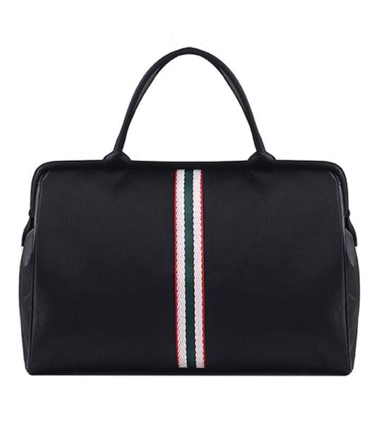 CHDWEY Umhängetaschen für Herren Frauen Sporttasche Stripe Gym Back Fitness Sporttasche Große Reise Handtasche Duffle Bags Über Nacht Wochenende Reisetaschen Männer(Black)