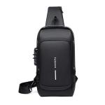 Borsttas, sling bag, zakelijke schoudertas met USB-oplaadpoort, wachtwoordbescherming, crossbody bag, schoudertas, waterdicht, voor reizen, wandelen, meerdere tassen, sling-dagrugz